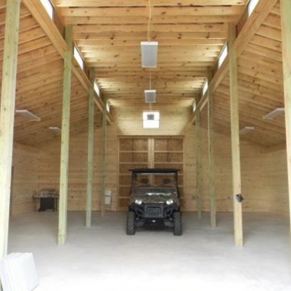 Garage Interior of Pole Barn
